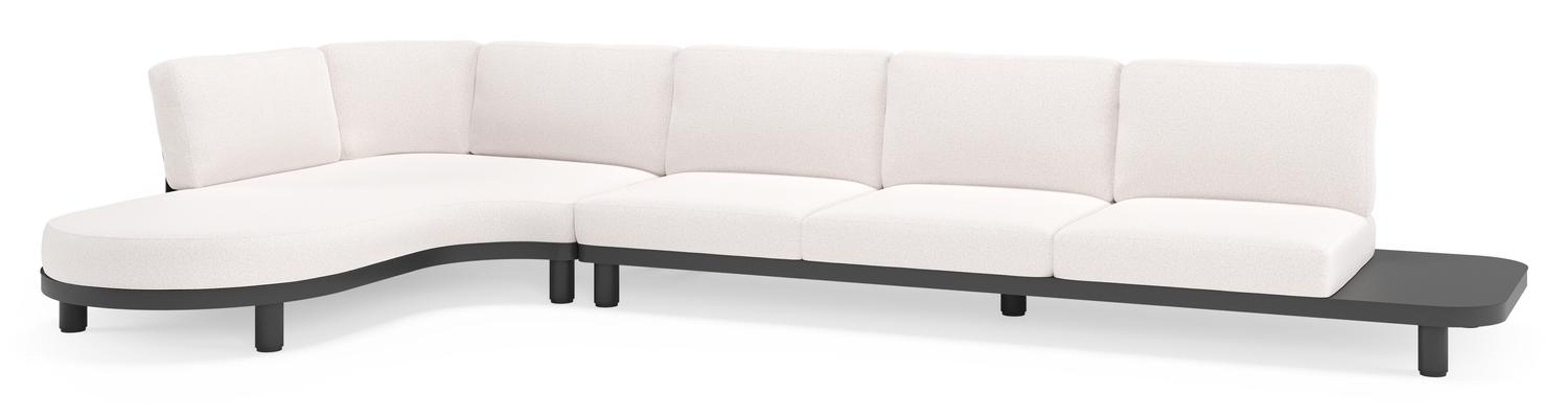 Donato loungehoek in zwart aluminium met all weather solica Ego Eggshell kussen