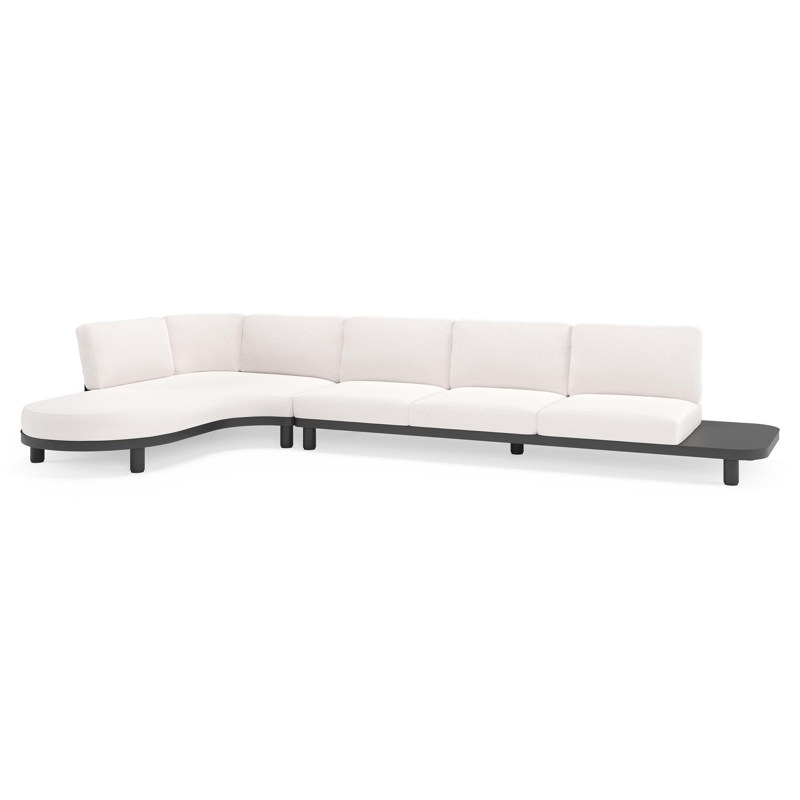 Donato loungehoek in zwart aluminium met all weather solica Ego Eggshell kussen