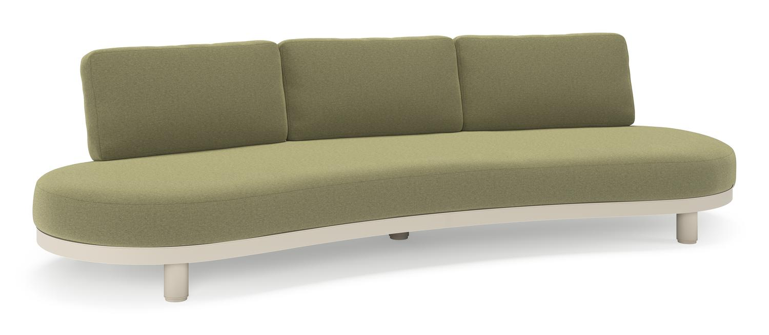 Donato loungebank in beige aluminium met all weather sunbrella® luxe Heritage Leaf kussen