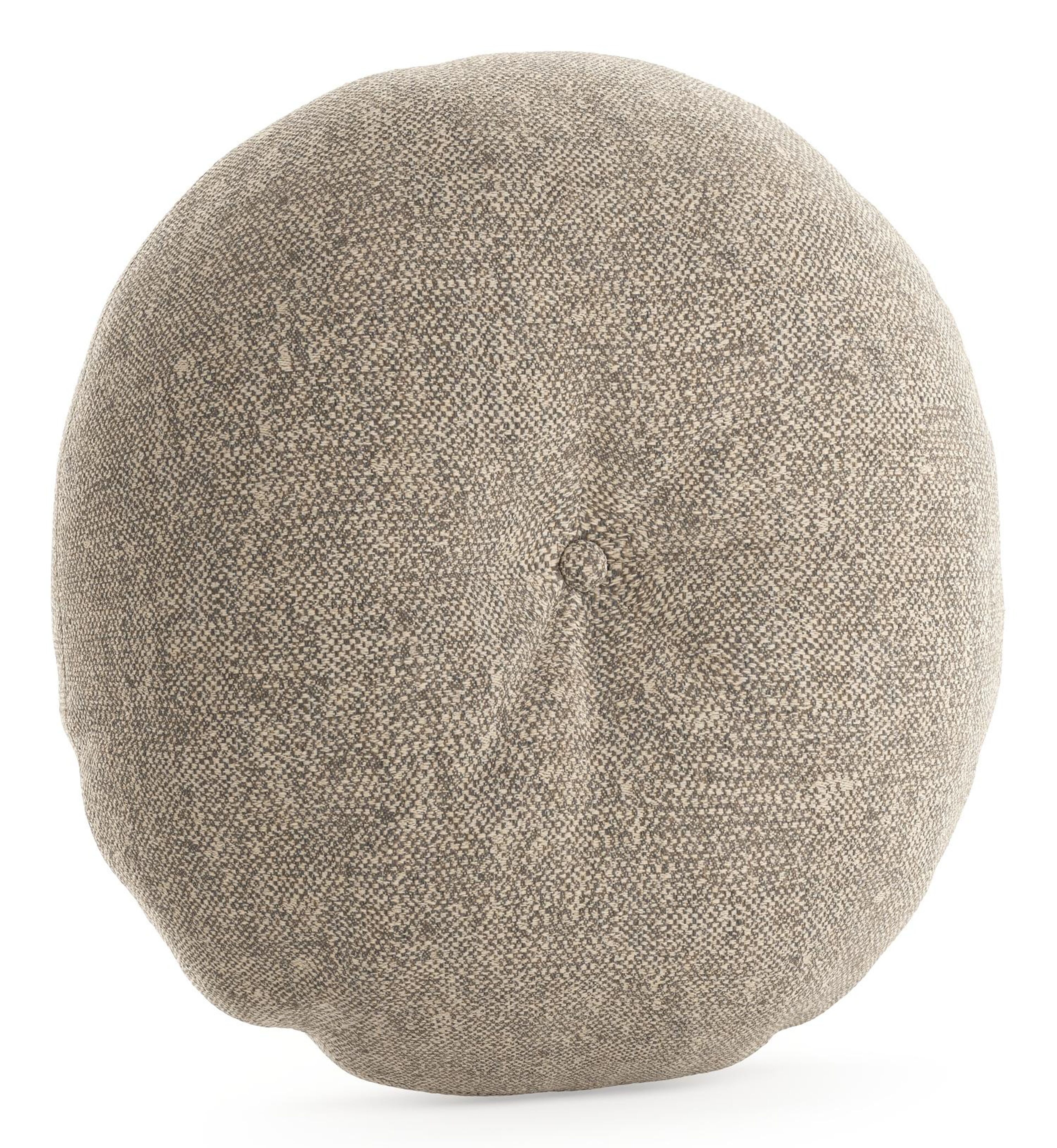 Coussin déco rond en all weather sunbrella luxe chartres pewter