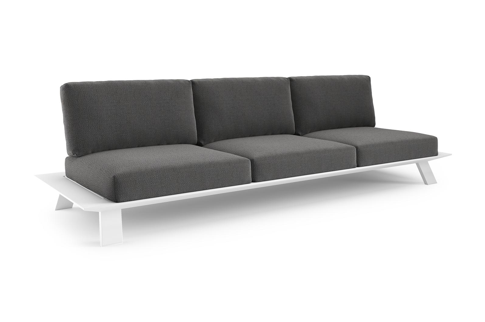 Cesano loungebank in wit aluminium met savane tornado all weather Sunbrella® luxe kussen