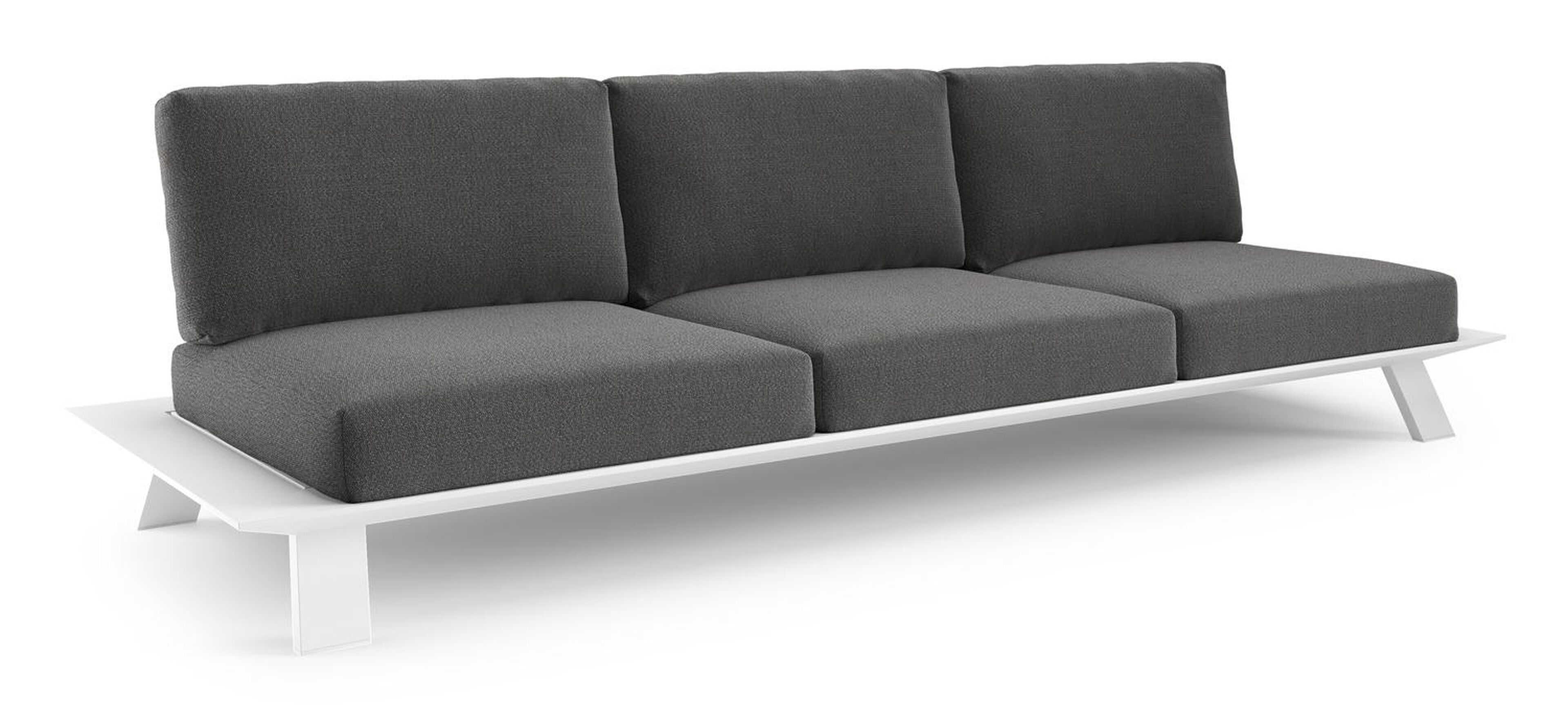 Cesano loungebank in wit aluminium met savane tornado all weather Sunbrella® luxe kussen