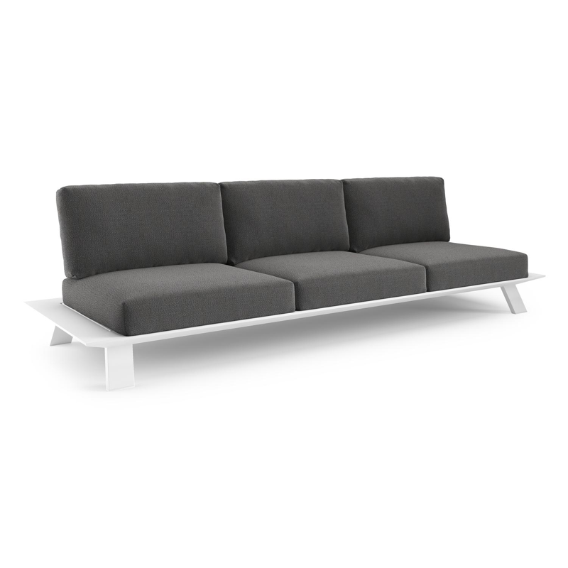 Cesano loungebank in wit aluminium met savane tornado all weather Sunbrella® luxe kussen