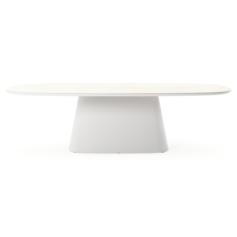 Amico tuintafel bombo xl in wit aluminium en volkeramiek Travertino Bianco - L 270 x B 148 x H 73.5 cm