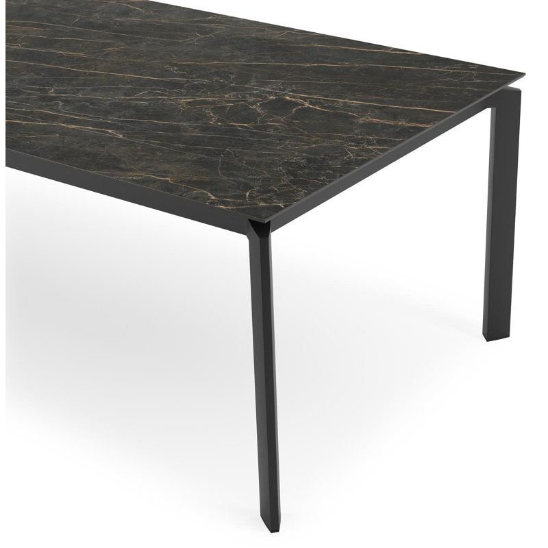 Cirello tuintafel in zwart aluminium en volkeramiek black obsession - L 280 x B 110 x H 75 cm