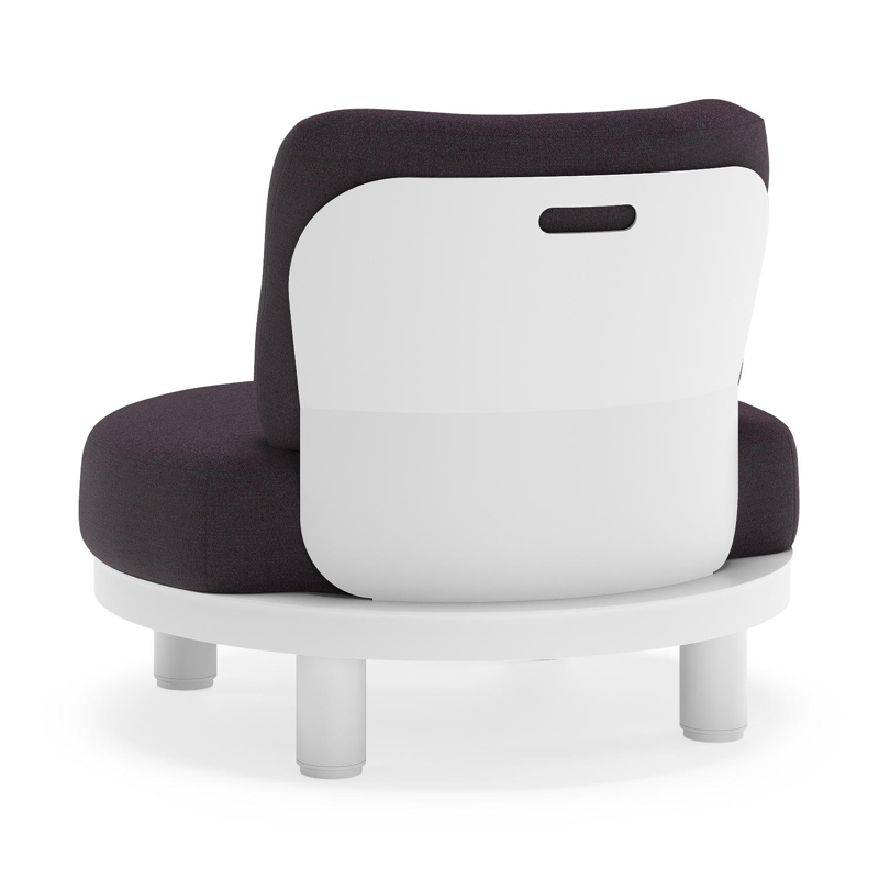 Donato loungestoel in wit aluminium met all weather sunbrella® luxe Tundra Red kussen