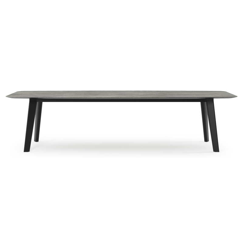 Lacrima tuintafel in zwart aluminium en volkeramiek aspen grey - L 315 x B 115 x H 74 cm