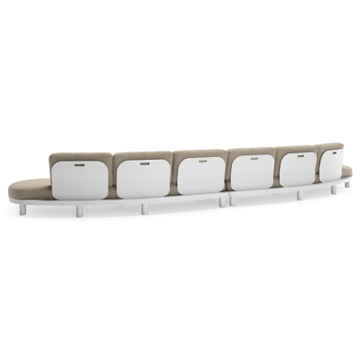 Donato loungebank in wit aluminium met all weather cosytica Marbella Beige kussen