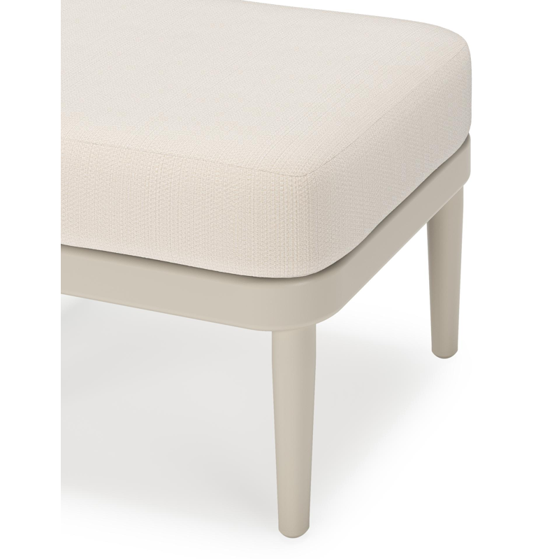 Pouf Orso en aluminium beige et coussins en all weather sunbrella® luxe Lopi Snow