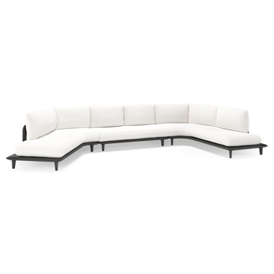 Bomero loungehoek in zwart aluminium met soul optik all weather solica kussen