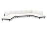 Boogvormige chaise longue rechts + 2-zit + chaise longue