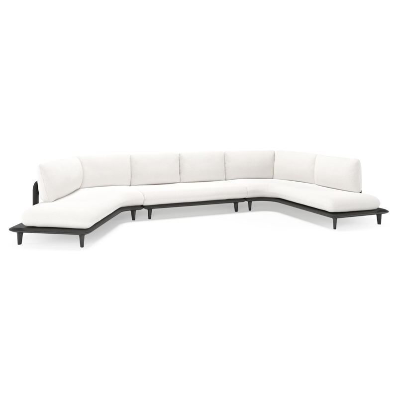 Bomero loungehoek in zwart aluminium met soul optik all weather solica kussen