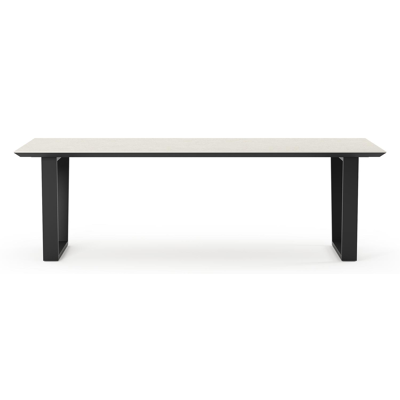 Pagino tuintafel in zwart aluminium en volkeramiek shilin - L 240 x B 100 x H 74,5 cm