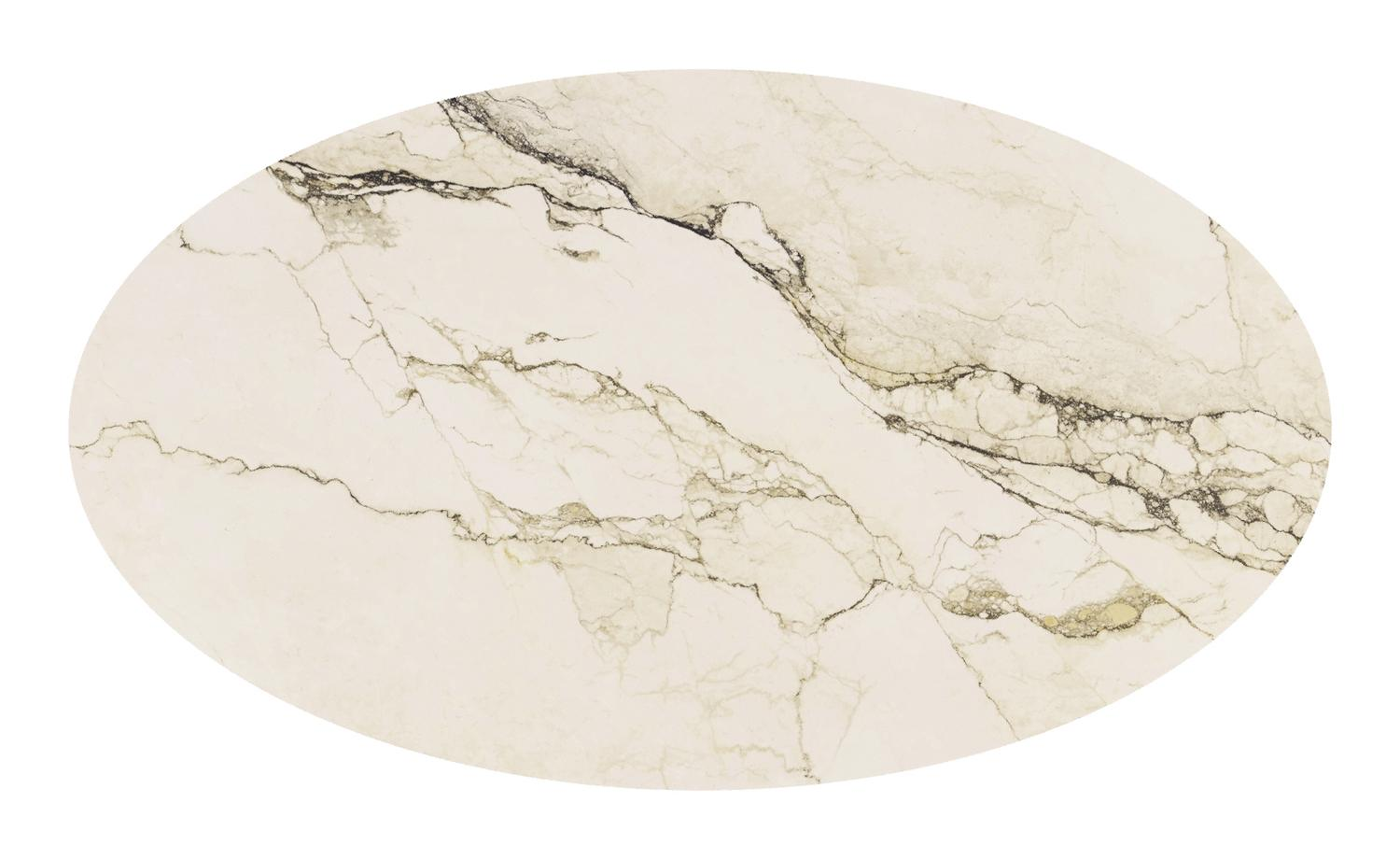 Fano tuintafel ovaal in wit aluminium en volkeramiek Colorado Dunes - L 140 x B 80 x H 74.5 cm