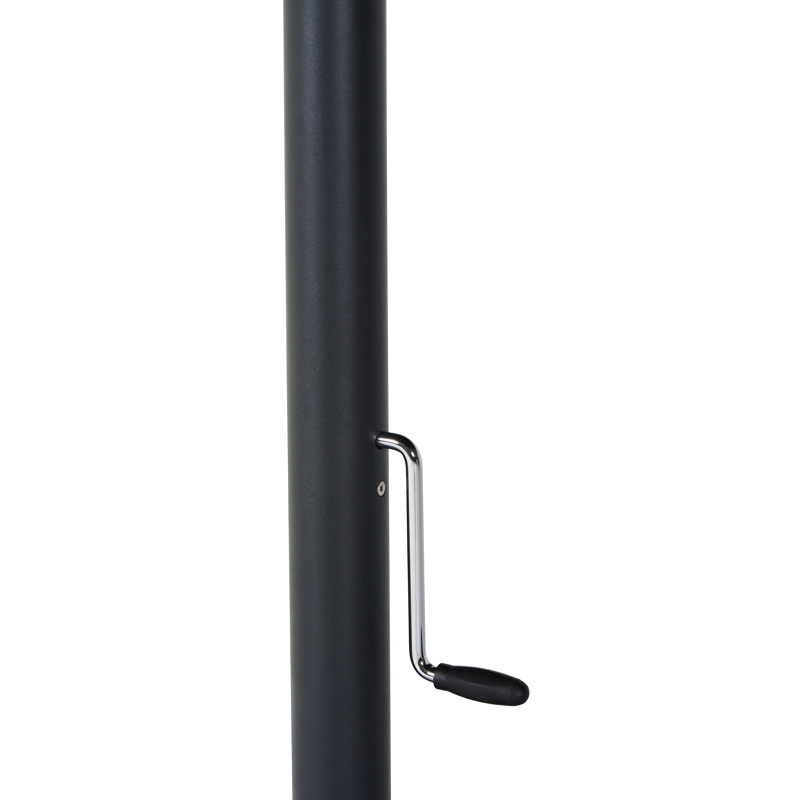 Solino staanparasol in zwart aluminium met zwart all weather sunbrella® premium parasoldoek - Dia. 400 cm (met voet)