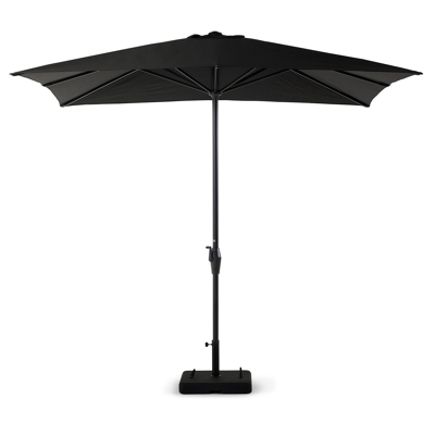 Viola staanparasol in zwart aluminium met zwart weather+ softtouch parasoldoek - L1 300 x L2 300 cm (met voet)