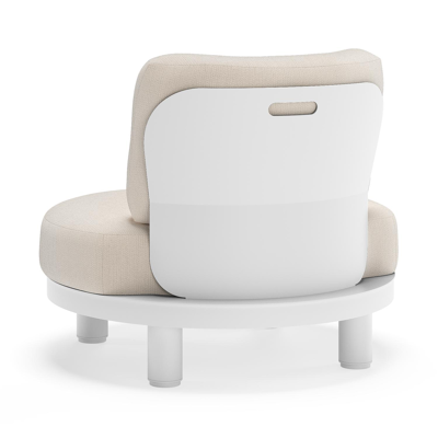 Donato loungestoel in wit aluminium met all weather sunbrella® luxe Lopi Snow kussen