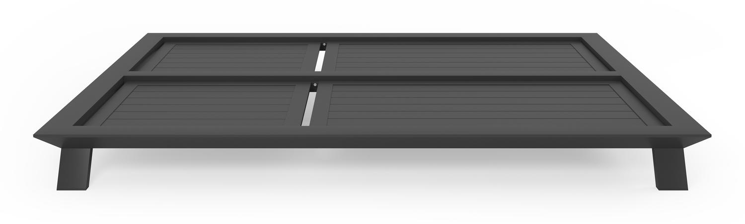 Cesano verstelbaar dubbel ligbed in zwart aluminium met marbella beige all weather cosytica kussen