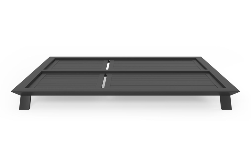 Cesano verstelbaar dubbel ligbed in zwart aluminium met marbella beige all weather cosytica kussen