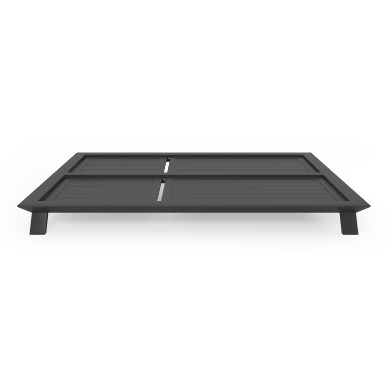 Cesano verstelbaar dubbel ligbed in zwart aluminium met marbella beige all weather cosytica kussen