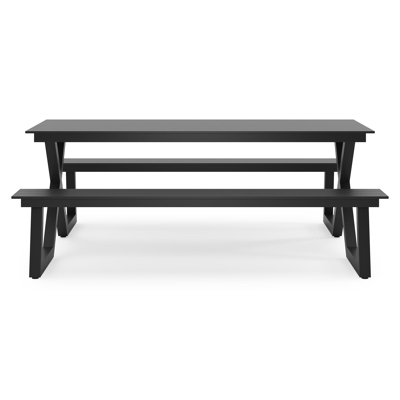 Mundo picknicktafel in zwart aluminium - L 200 x B 174 x H 75 cm