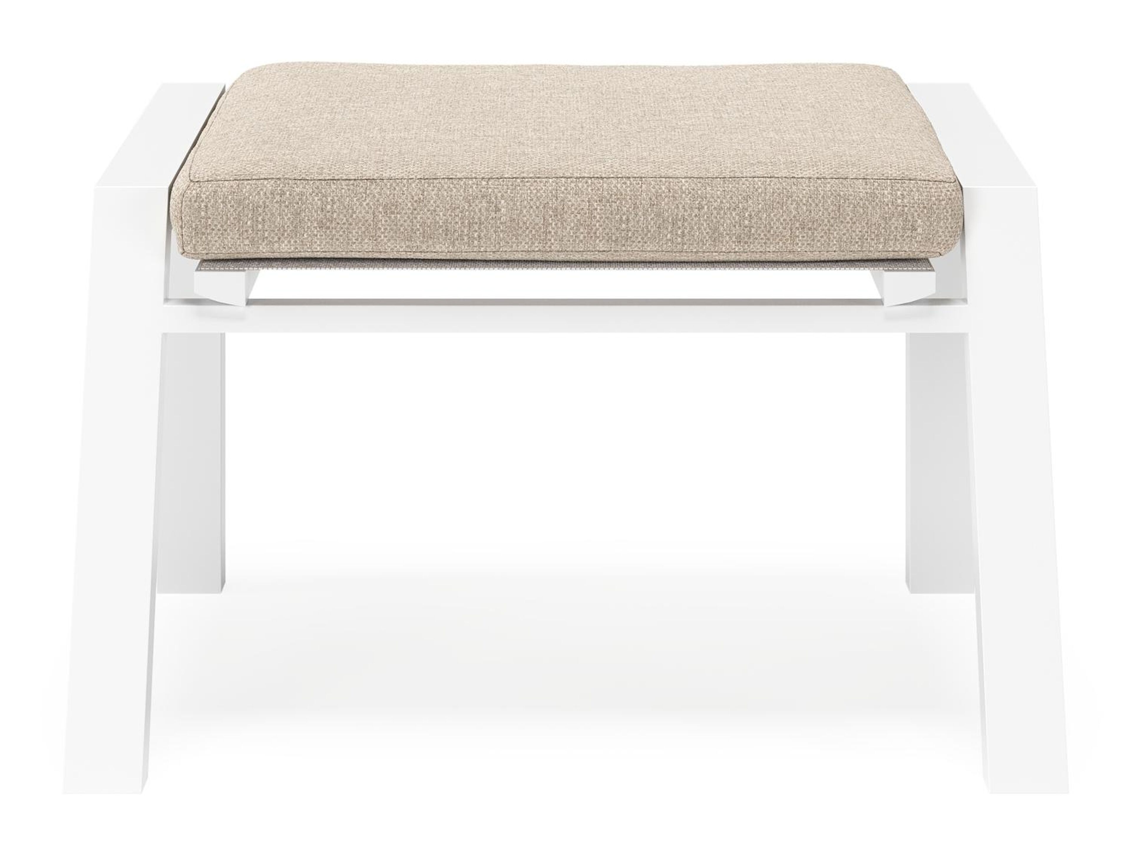 Prato poef in wit aluminium met rustic weather+ softtouch kussen