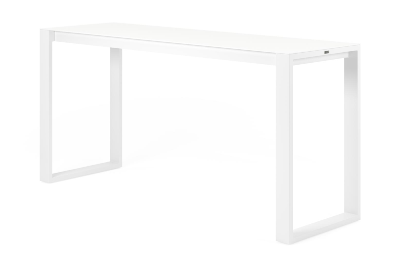 Verato bartafel in wit aluminium en volkeramiek arctic white - L 220 x B 70 x H 106 cm