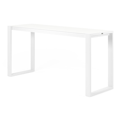 Verato bartafel in wit aluminium en volkeramiek arctic white - L 220 x B 70 x H 106 cm