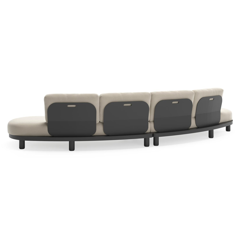 Donato loungebank in zwart aluminium met all weather sunbrella® luxe Lopi Marble kussen