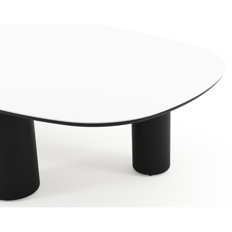 Amico tuintafel bombo xl in zwart aluminium en volkeramiek Arctic White - L 270 x B 148 x H 73.5 cm
