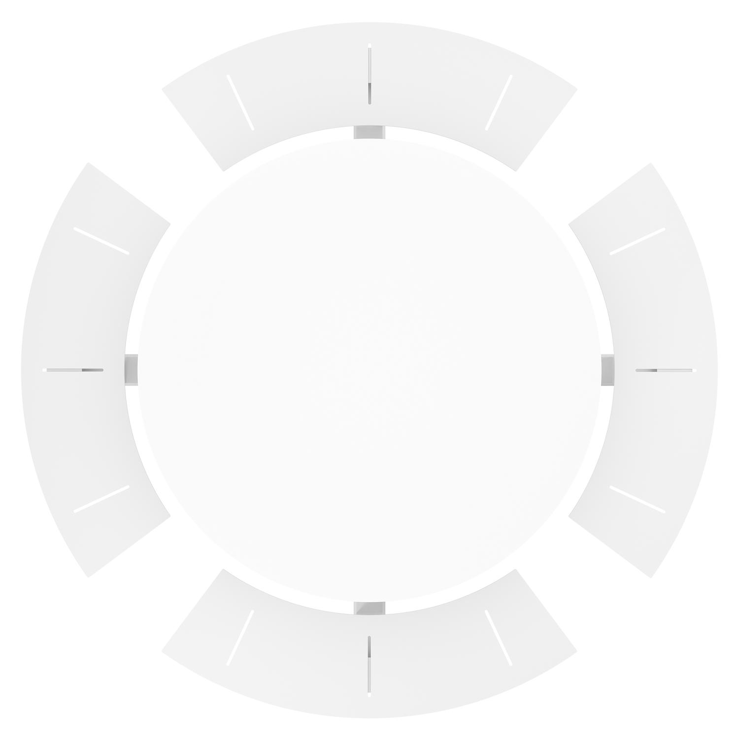 Rondino picknicktafel in wit aluminium en volkeramiek arctic white tafelblad - Ø 236 x H 71,5 cm