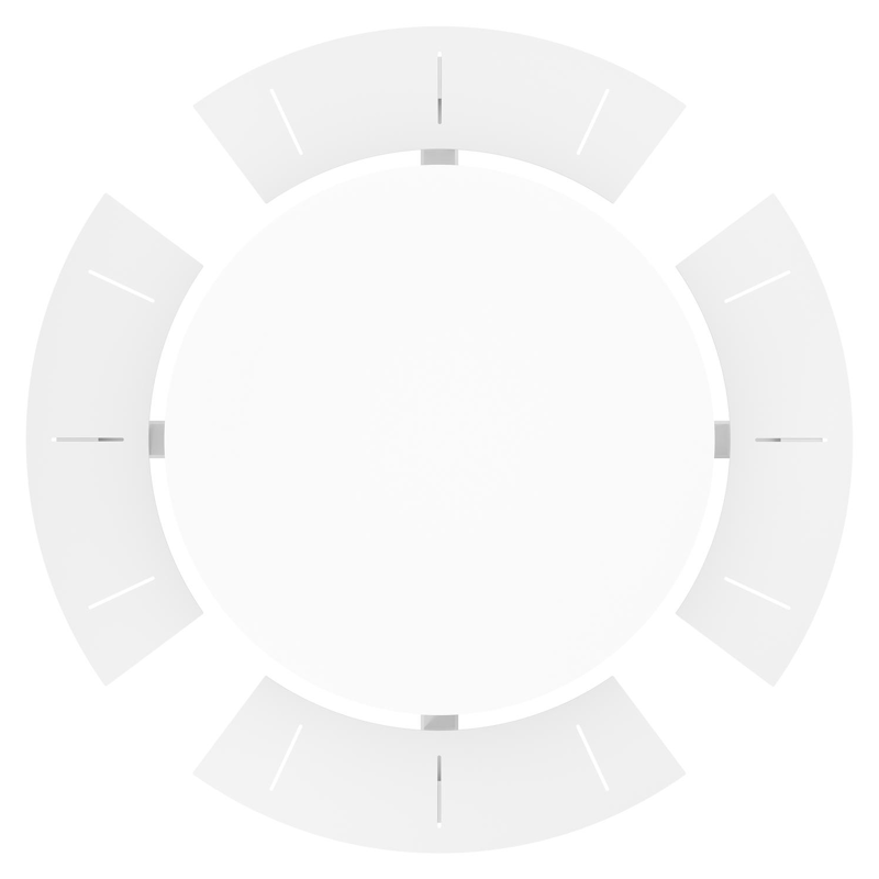 Table de pique-nique Rondino en aluminium blanc et céramique pleine - Dia. 236 x H 71,5 cm