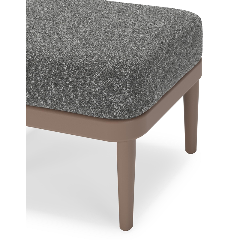 Pouf Orso en aluminium taupe et coussins en all weather cosytica Catania Black