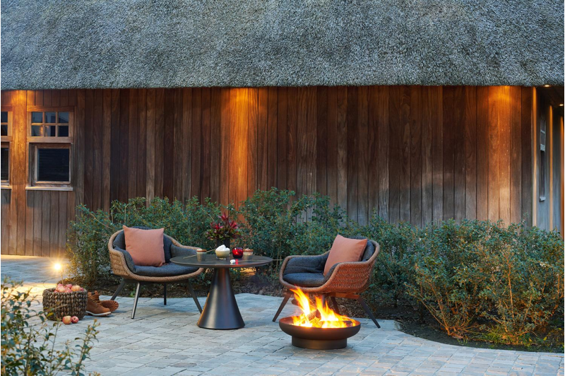 Coussin luxe de fauteuil de jardin Pagino  en all weather sunbrella® luxe chartres sooty