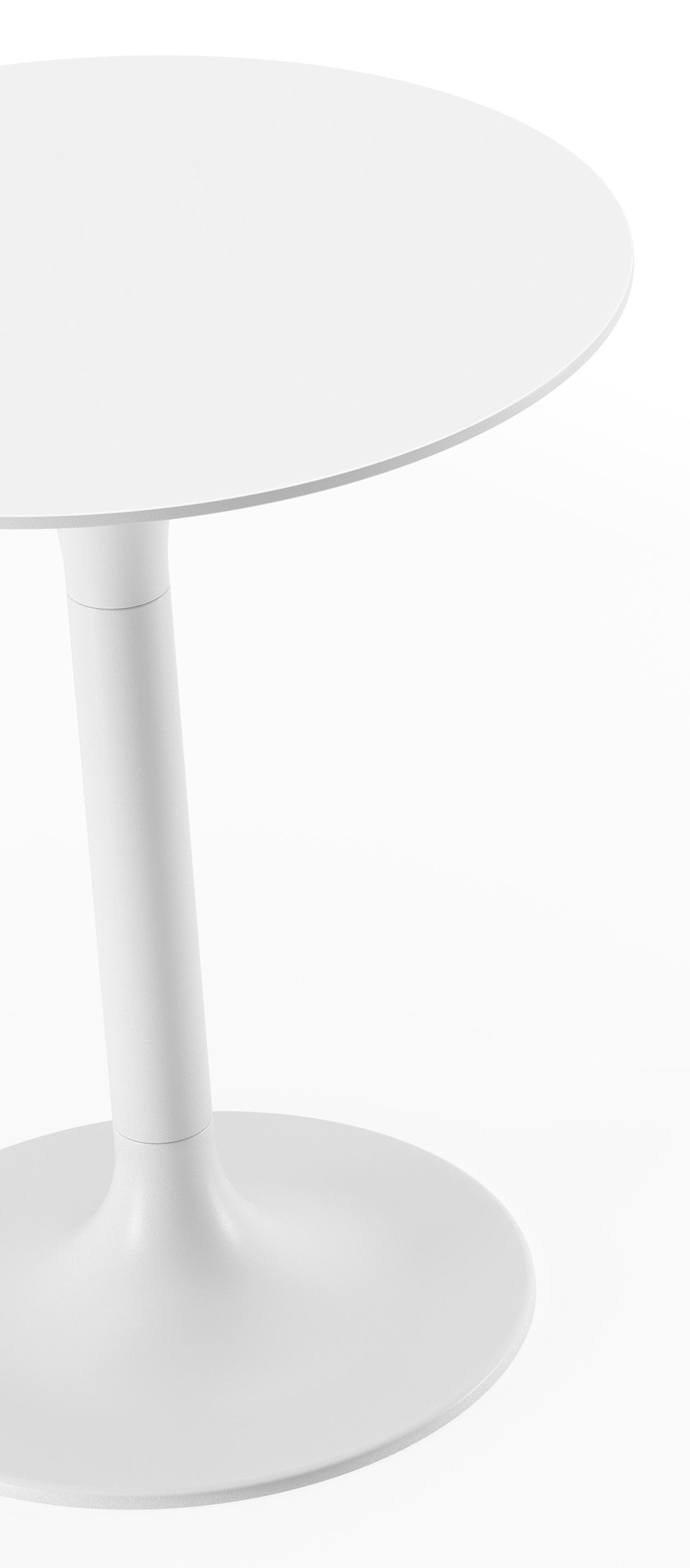 Table d'appoint Fano en aluminium blanc  - Dia. 43 x H 51 cm