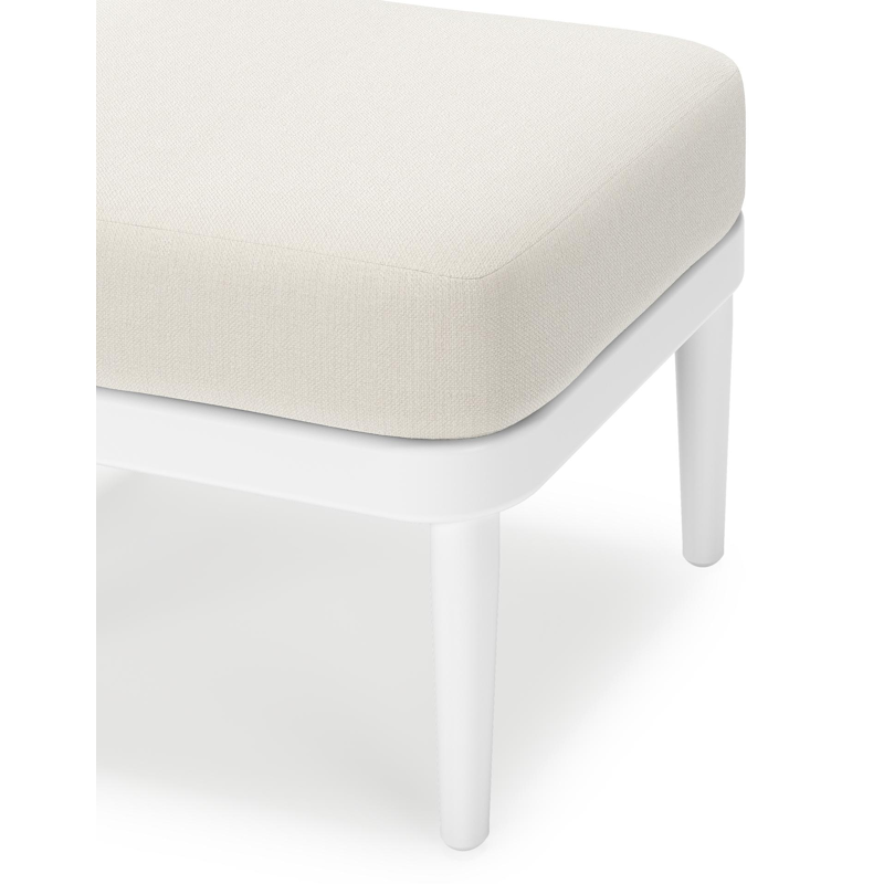 Pouf Orso en aluminium blanc et coussins en all weather sunbrella® luxe Savane White