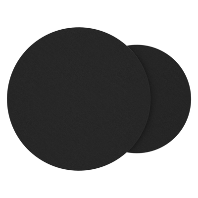 Ensemble de 2 tables d'appoint Fano ronde en aluminium blanc et céramique pleine Nero Black - Diam. 85/65 x Haut. 35/30 cm