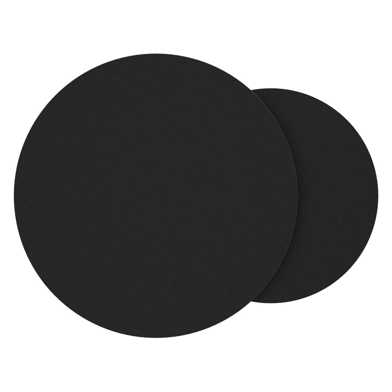 Fano set van 2 loungetafels rond in wit aluminium en volkeramiek Nero Black - Dia. 85/65 x H 35/30 cm