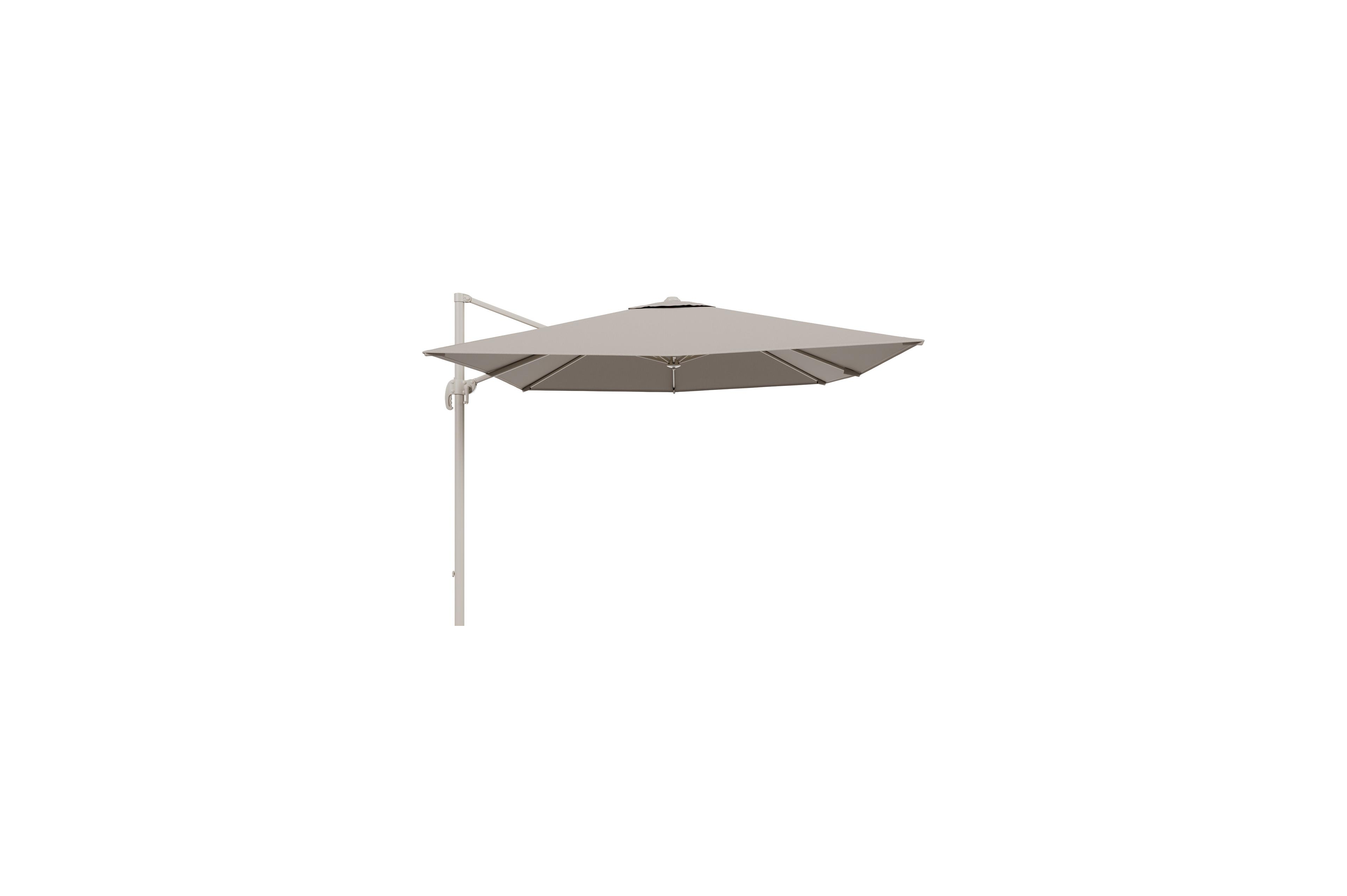 Calpe zweefparasol in beige aluminium met beige weather+ softtouch parasoldoek - L1 270 x L2 270 cm (zonder voet)