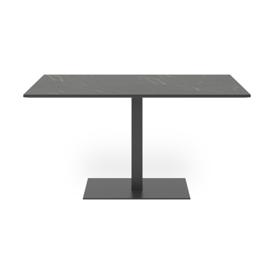 Piemonte tuintafel in zwart aluminium en volkeramiek black obsession - L 140 x B 80 x H 72,5 cm