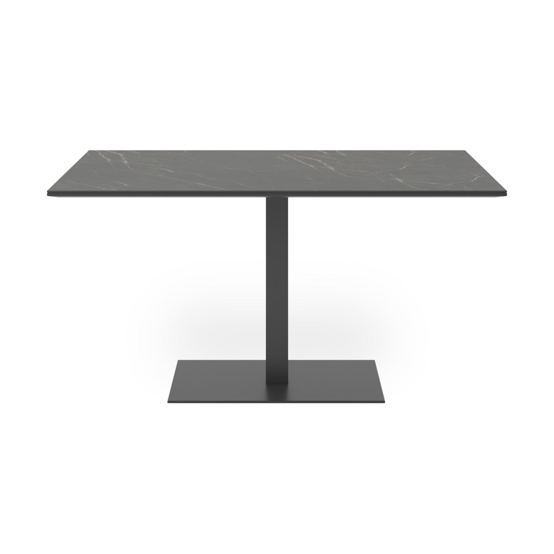 Piemonte tuintafel rechthoekig in zwart aluminium en volkeramiek black obsession - L 140 x B 80 x H 73 cm