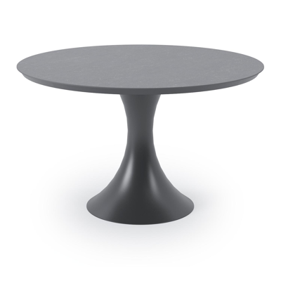 Fano tuintafel in zwart aluminium en volkeramiek pierre bleue - Dia. 130 x H 75 cm