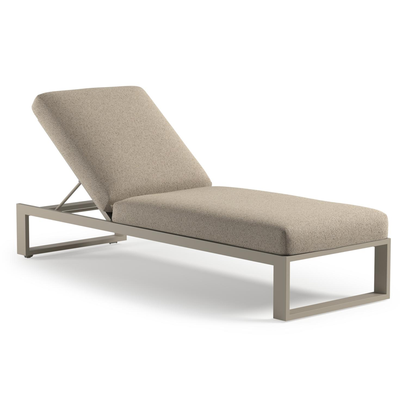 Chaise longue réglable Verato en aluminium beige avec bora desert all weather cosytica coussin