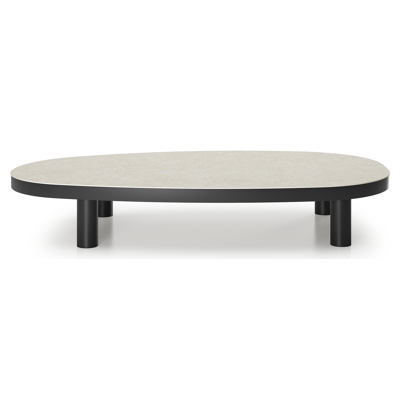 Donato loungetafel in zwart aluminium en volkeramiek shilin - L 151 x B 90 x H 25 cm