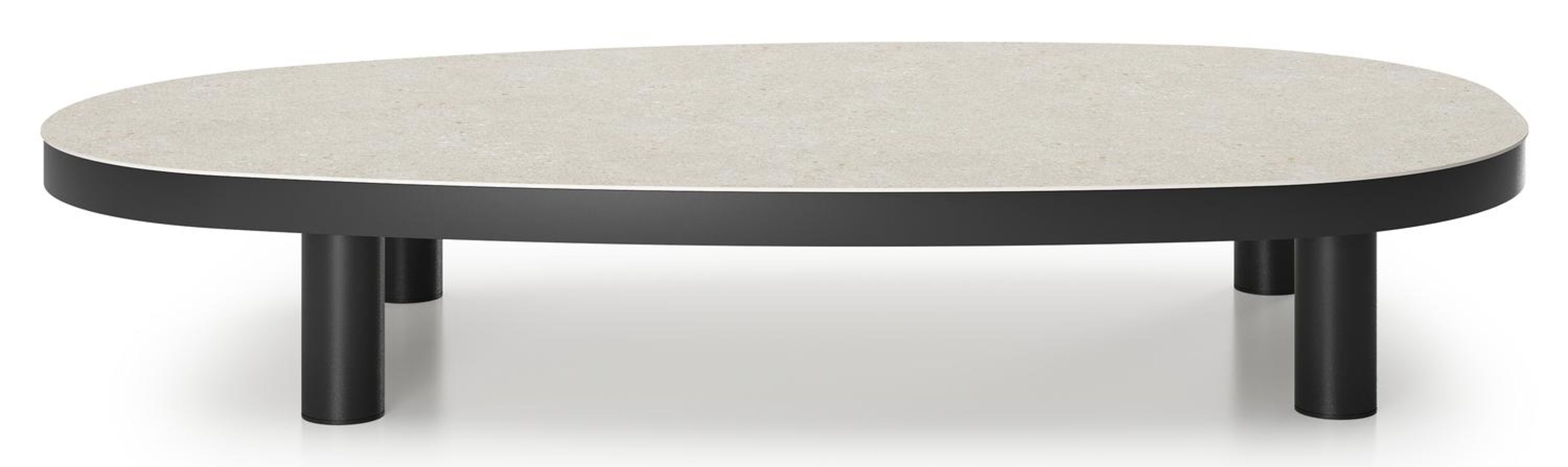 Donato loungetafel in zwart aluminium en volkeramiek shilin - L 151 x B 90 x H 25 cm