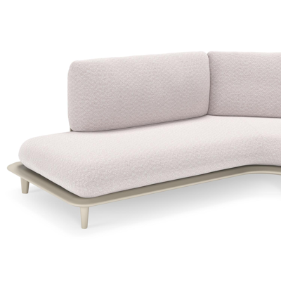 Bomero loungehoek in beige aluminium met wander gobi all weather sunbrella® luxe kussen