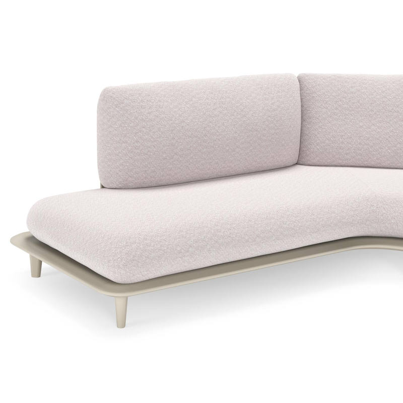 Bomero loungehoek in beige aluminium met wander gobi all weather sunbrella® luxe kussen