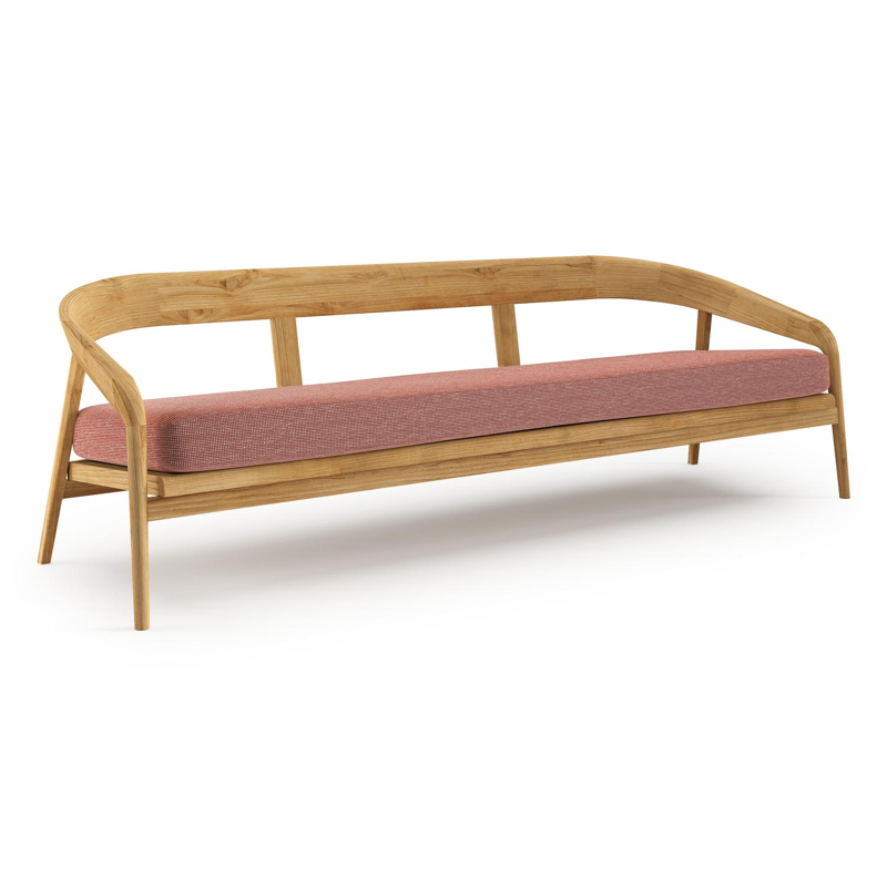 Lacrima loungebank in teak met slow alezan all weather Sunbrella® luxe kussen