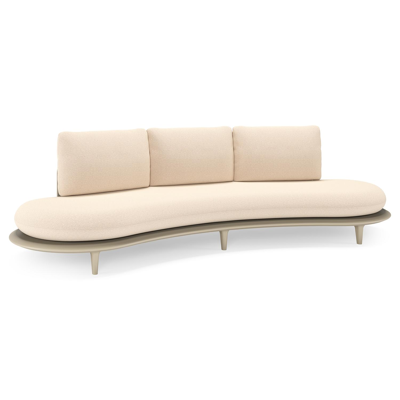 Bomero loungebank in beige aluminium met heritage papyrus all weather sunbrella® luxe kussen
