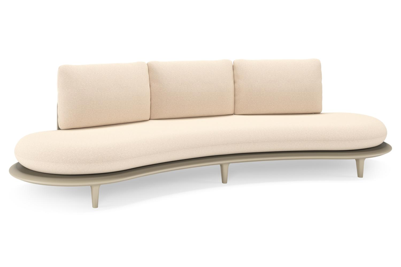 Bomero loungebank in beige aluminium met heritage papyrus all weather sunbrella® luxe kussen